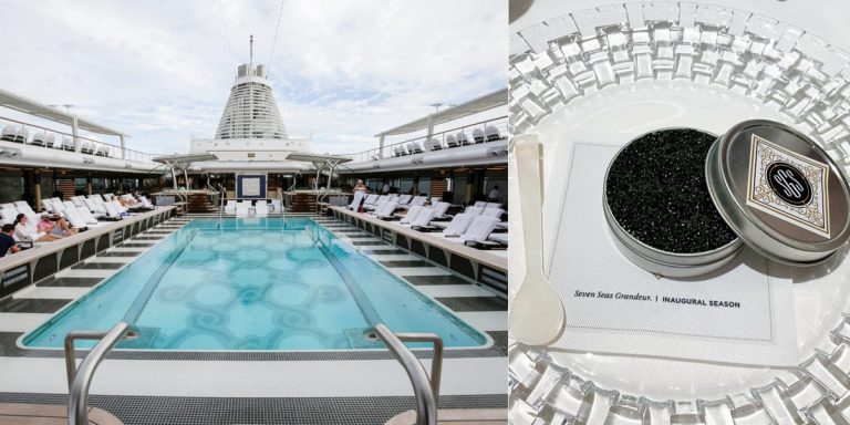 Découvrez l’intérieur d’un tout nouveau bateau de croisière ultra-luxueux.  Les voyageurs sont entourés de 6 millions de dollars d’œuvres d’art et le caviar et le champagne sont inclus.