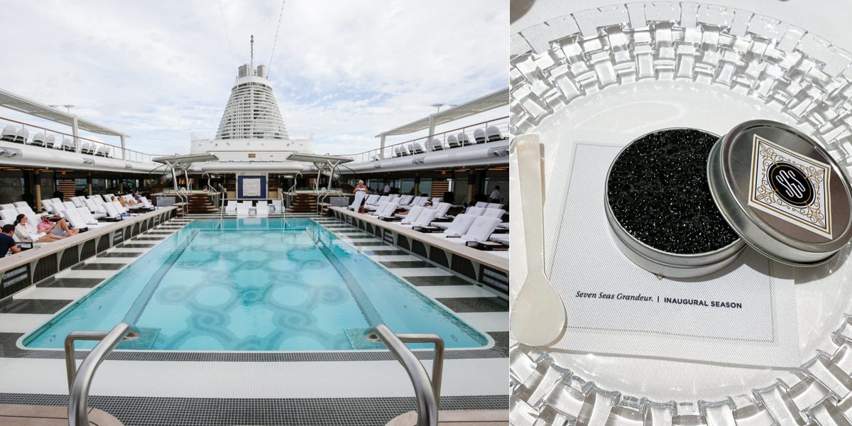 Découvrez l'intérieur d'un tout nouveau bateau de croisière ultra-luxueux.  Les voyageurs sont entourés de 6 millions de dollars d'œuvres d'art et le caviar et le champagne sont inclus.