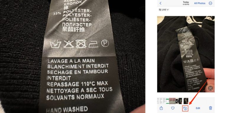 Votre iPhone peut traduire ces symboles énigmatiques sur les étiquettes des vêtements – je l’ai essayé et je sais enfin comment laver ce pull