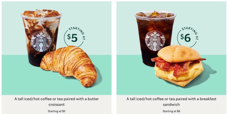 Starbucks copie le manuel de valeur de la restauration rapide avec ses nouveaux combos de petit-déjeuner à 5 $ et 6 $
